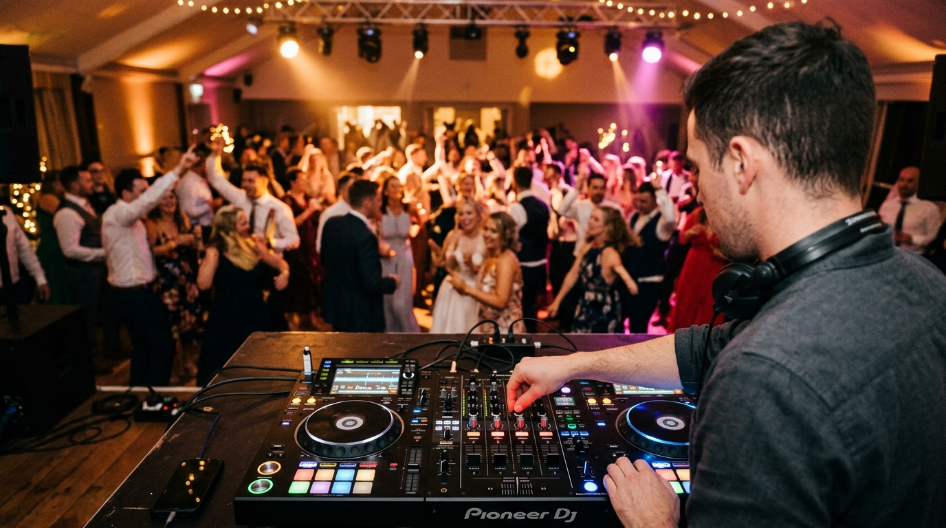 DJ an Pioneer Controller live vor Gästen